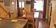 Dining Area and Staircase in Fountain Cottage in Dent, Cumbria