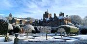 Snowfall at Holker Hall and Gardens near Grange-over-Sands, Cumbria