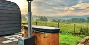 Hot Tub and Views from Garthside Farm Holidays in Brampton, Cumbria