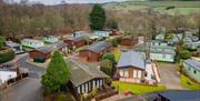 Aerial View of Holiday Homes at Gatebeck Holiday Park in Gatebeck, Cumbria