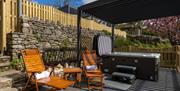 Outdoor Patio and Hot Tub at Grange Manor in Grange-over-Sands, Cumbria