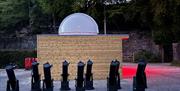 Exterior and telescopes at Grizedale Observatory in the Lake District, Cumbria