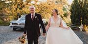 Bridal couple at Heather Glen Country House in Ainstable, Cumbria