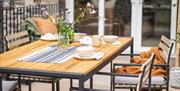 Terrace Dining Area in The Haystore at The Green Cumbria in Ravenstonedale, Cumbria