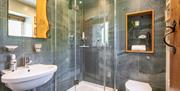 Bathroom with shower at Stone Cottage in Patterdale, Lake District