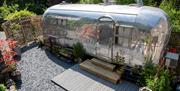 Exterior of Dixie Airstream Glamping Trailer from Herdwick Cottages in the Lake District, Cumbria