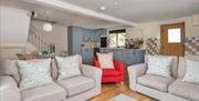 Kitchen and living area at Herdwick Fold at Fornside Farm Cottages in St Johns-in-the-Vale, Lake District