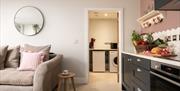 Kitchen and living area at Hoglet Cottage at Dandelion & Hoglet Cottages, near Dalston, Cumbria