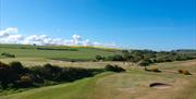 Hole 4 green at Maryport Golf Club in Maryport, Cumbria