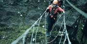 Visitors Enjoying the Infinity Bridge at Honister Slate Mine in Borrowdale, Lake District