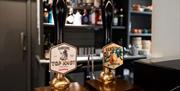 Beers on tap at The Wordsworth Hotel in Grasmere, Lake District