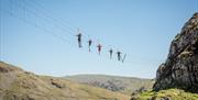 Walk Across the Infinity Bridge at Honister Slate Mine near Borrowdale, Lake District