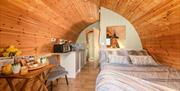 Inside the Glamping Pod at Mosedale End Farm