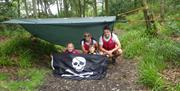 Visitors on the Wild Cat Island Swallows and Amazons Tour with Joint Adventures in the Lake District, Cumbria