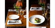 Food and table settings from The King's Arms in Hawkshead, Lake District
