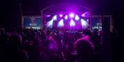 Nighttime concert at Keswick Mountain Festival in the Lake District, Cumbria