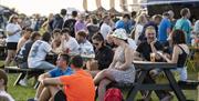 Crowds and Tents at Keswick Mountain Festival in the Lake District, Cumbria