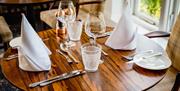 Table Settings at The Dining Room at Lindeth Howe in Bowness-on-Windermere, Lake District