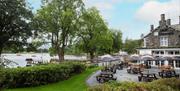 Lakeside garden area at The Waterhead Inn, Ambleside