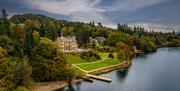 Aerial Photo of the Exterior and Grounds of Langdale Chase Hotel in Windermere, Lake District