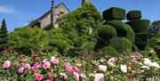 Gardens and world's oldest topiary garden at Levens Hall & Gardens in Levens, Cumbria