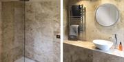 Ensuite shower room at The Barn at Linden Farm House in Langwathby, Cumbria