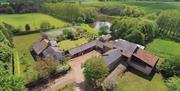 Aerial view of The Barn at Linden Farm House in Langwathby, Cumbria