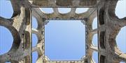 Upward View of the Tower at Lowther Castle & Gardens in Lowther, Lake District