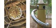 Climbing Area and Slide at Lost Castle Adventure Playground at Lowther Castle & Gardens in Lowther, Lake District