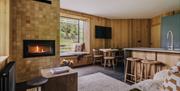 Kitchen and living area in The Lamb at Meadow Brow Estate in Grasmere, Lake District