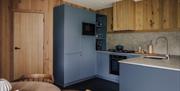 Kitchen and dining area in The Lamb at Meadow Brow Estate in Grasmere, Lake District