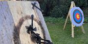 Axe Throwing and Archery Targets at Michael Coates Clay Shooting in the Lake District, Cumbria