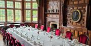 Banquet Seating at Muncaster Castle & Gardens in Ravenglass, Cumbria