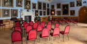 Conference Seating in the Drawing Room at Muncaster Castle & Gardens in Ravenglass, Cumbria