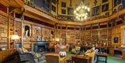 Library at Muncaster Castle & Gardens in Ravenglass, Cumbria