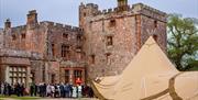 Wedding Marquee on the Grounds at Muncaster Castle in Ravenglass, Lake District