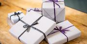 Gift boxes at The Old Courthouse Gallery in Ambleside, Lake District