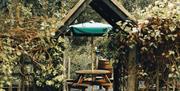 Outdoor seating at The Pheasant Inn in Bassenthwaite, Lake District
