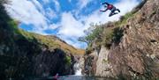 Visitors Extreme Ghyll Scrambling and Canyoning with Path to Adventure in Eskdale, Lake District