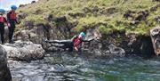 Visitors Extreme Ghyll Scrambling and Canyoning with Path to Adventure in Eskdale, Lake District