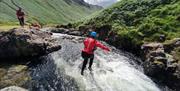 Visitors Extreme Ghyll Scrambling and Canyoning with Path to Adventure in Eskdale, Lake District