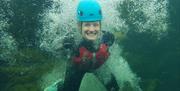 Visitors Extreme Ghyll Scrambling and Canyoning with Path to Adventure in Eskdale, Lake District