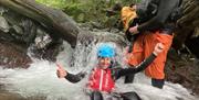 Visitors Family Gorge Walking with Path to Adventure in the Lake District, Cumbria