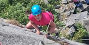 Visitors Rock Climbing with Path to Adventure in the Lake District, Cumbria