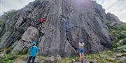 Visitors Rock Climbing with Path to Adventure in the Lake District, Cumbria
