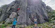 Visitors Rock Climbing with Path to Adventure in the Lake District, Cumbria