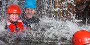 Young Family Ghyll Scrambling in the Lake District with Path to Adventure