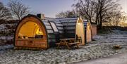 Exterior of Parkgate Cabins in the Winter in Eskdale, Lake District