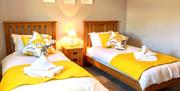 Twin bedroom at Patton Hall Farm Country Cottages near Kendal, Cumbria