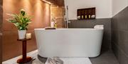 Standalone Tub at The Pele Tower, Killington Hall near Kirkby Lonsdale, Cumbria